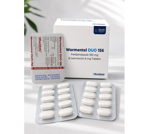 Ивермектин 6мг + Фенбендазол 150мг - WORMENTEL DUO-156